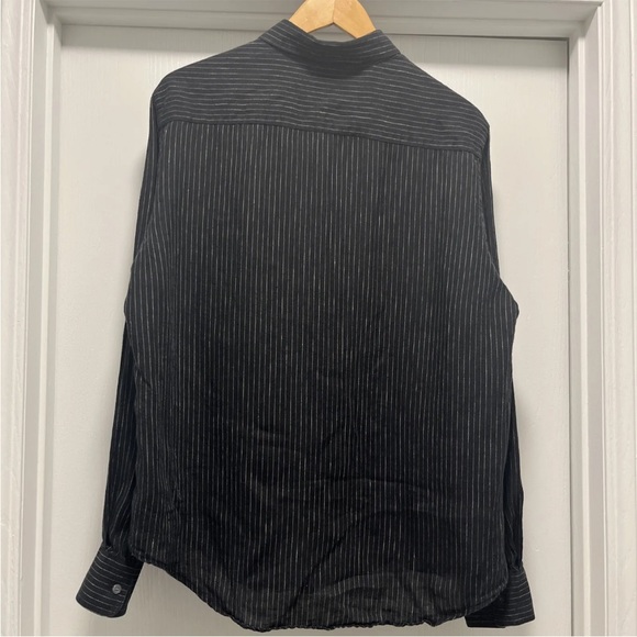 Adolfo Dominguez Button Down Black Linen Long Sleeve One Size The Reformation - Picture 2 of 9